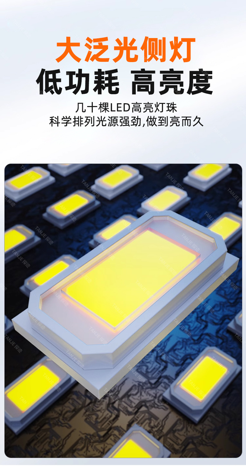 Rechargeable floodlight, led household emergency lighting, power outage backup, outdoor construction site, portable ultra-bright camping light pic 5