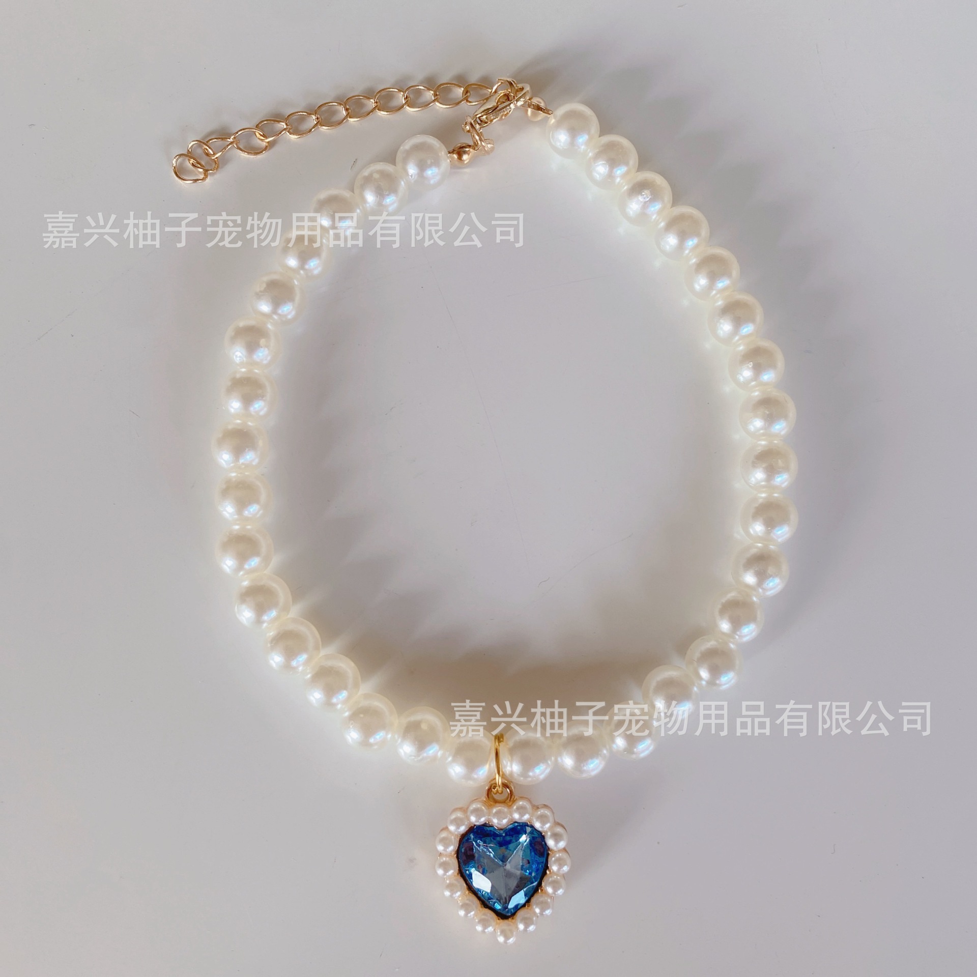 Wholesale of pet pearl necklaces, cat collars, puppy heart crystal pendants, teddy neck cute decorations pic 5