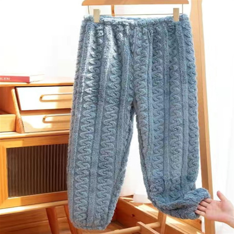 秋冬珊瑚绒暖暖套装印花睡衣家居服舒棉绒提花情侣套装批发长袖详情8