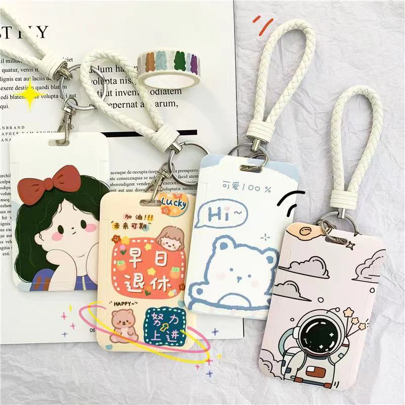 Cute bus card protective case, student meal card, campus access control certificate, brand door card case, keychain, all printed in one piece pic 3