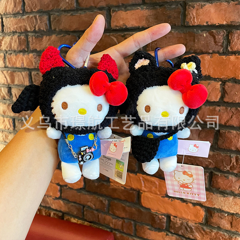 kt Cat doll bag pendant, cute cartoon keychain, plush toy, genuine hellokitty small pendant pic 12