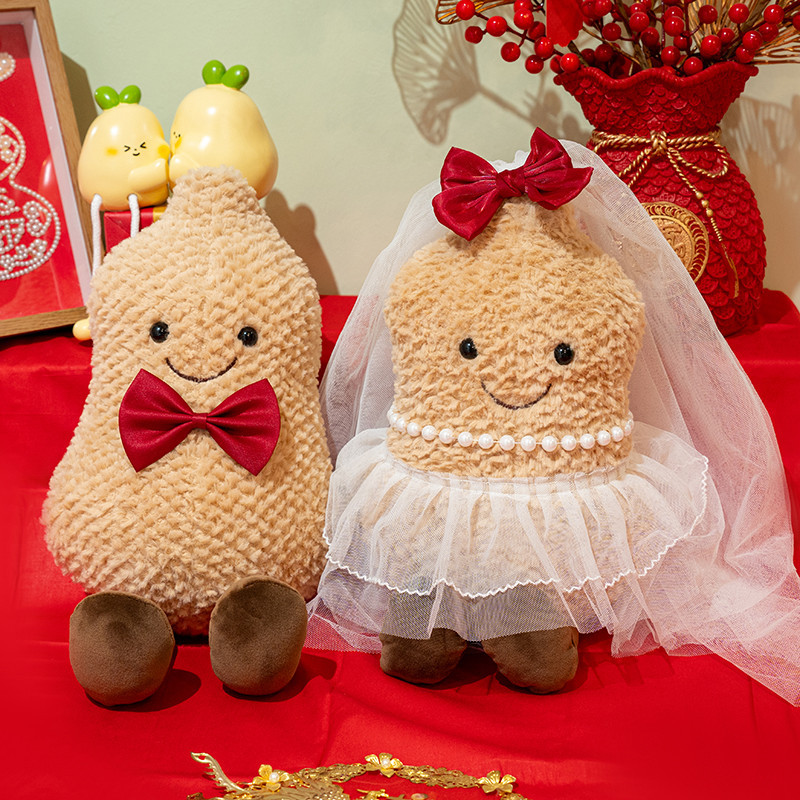 结婚压床娃娃情侣猪玩偶一对婚庆娃娃花生毛绒玩具婚礼公仔装饰详情13