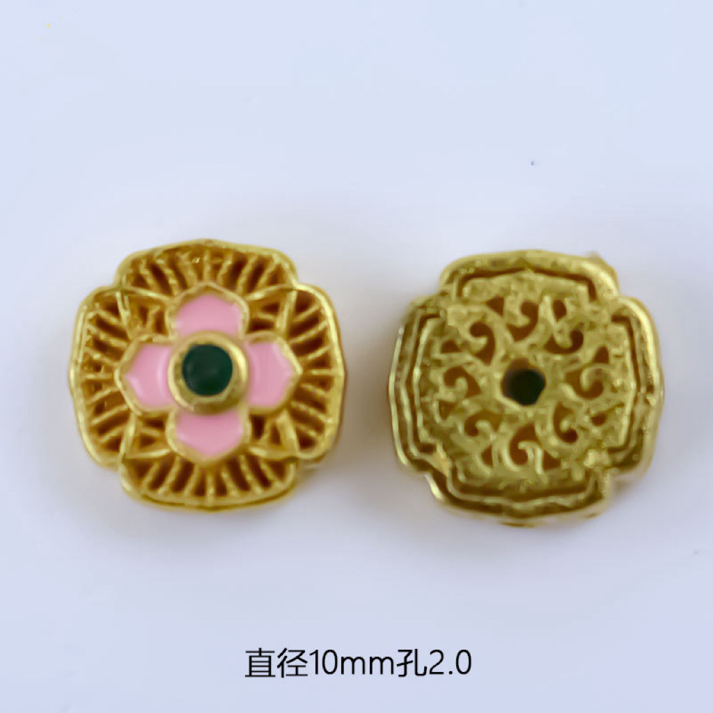 Wholesale of gold-plated, natural amethyst, full-diamond bracelet accessories with beads and spacers pic 9