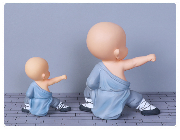 批发少林功夫小和尚摆件茶宠摆设创意禅意中式可爱客厅桌面装饰品详情20