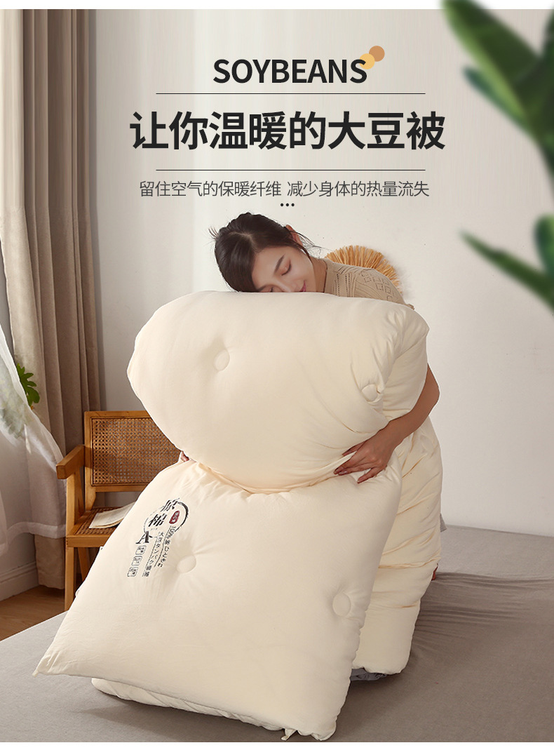 A类母婴大豆纤维被原棉加厚冬被宿舍酒店春秋夏被芯高端礼品被子详情14