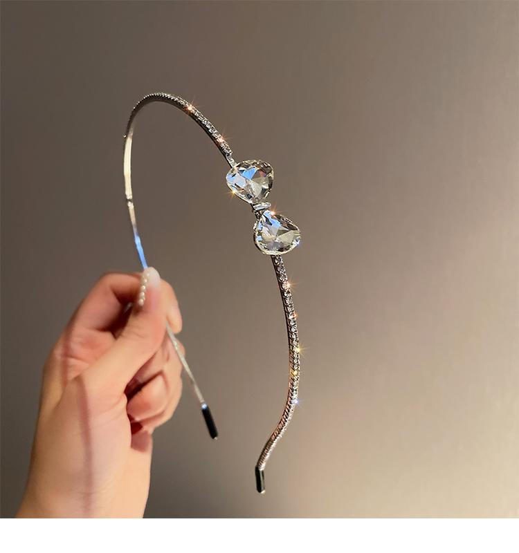 High-end rhinestone bow hair band, a new trendy hair-pressing headband, versatile headwear, simple hair clips, Korean hair accessories pic 5