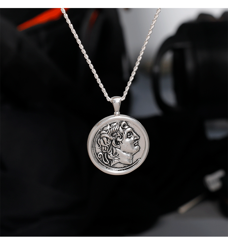Hyacinth antigua roma atenea colgante helios collar luz lujo nichos monedas antiguas monedas de oro suéter cadenas hombres y mujeres pic 4