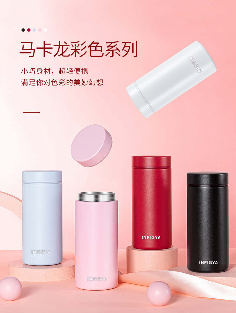 迷你口袋杯不锈钢双层真空保温杯礼品水杯日本可爱便携男女杯子详情4