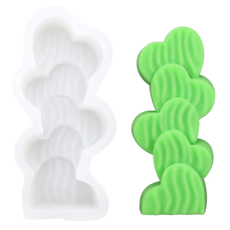 Wholesale cactus resin decoration DIY car aroma diffuser mold food-grade silicone candle mold in stock pic 7