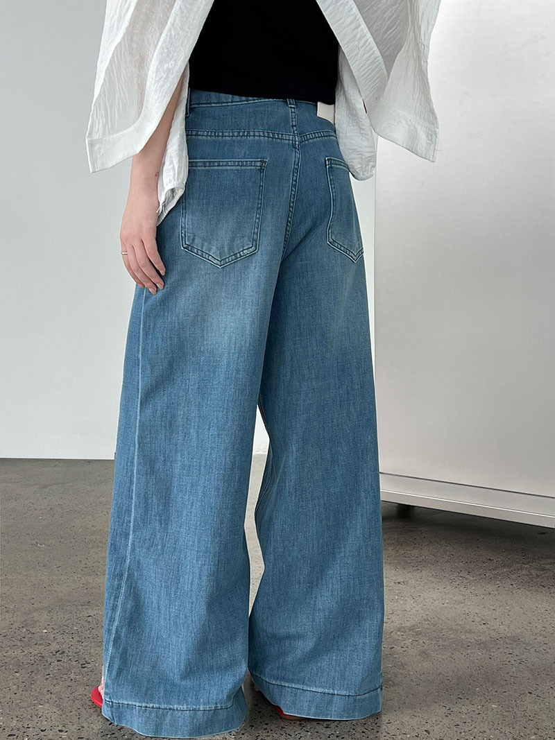 Luxi American 9-inch slightly flared jeans for women, 2025 Summer New style casual loose wide-leg pants with a drape, 68326 pic 27