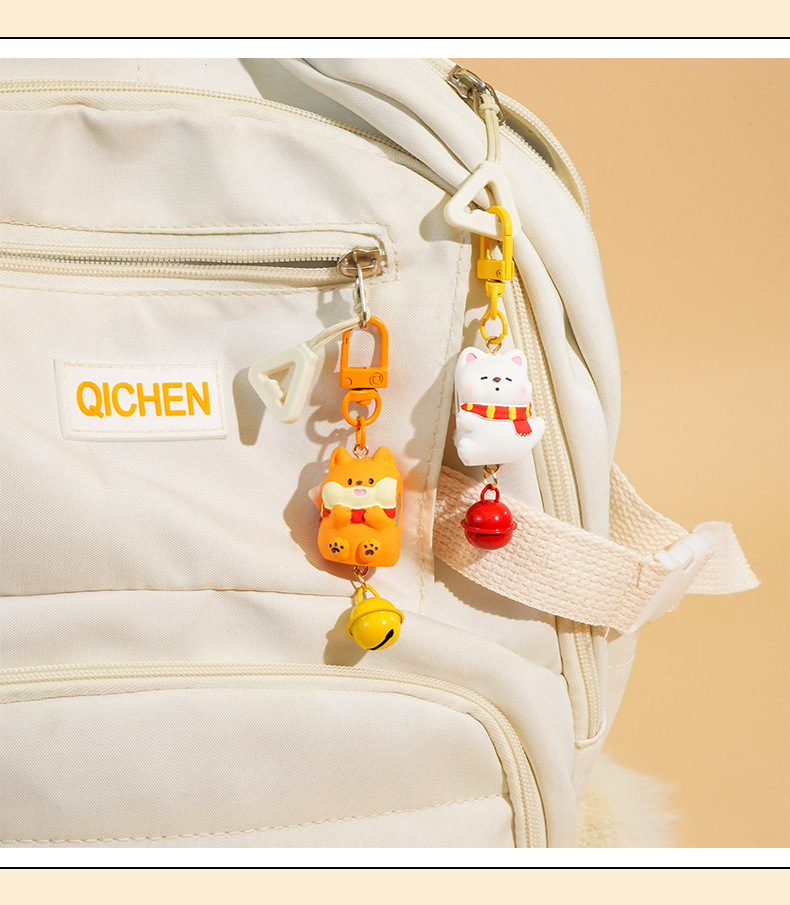 百茂原创萌宠贴贴磁吸对扣钥匙扣女可爱树脂公仔情侣配饰书包挂件详情13