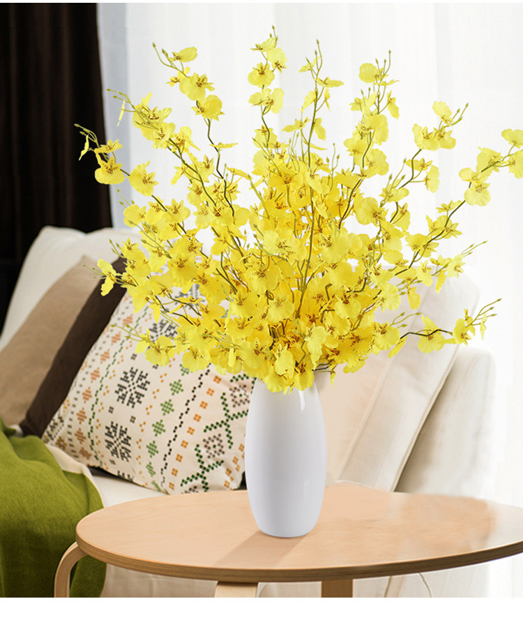 Dancing Orchid, single artificial flower, Phalaenopsis, European-style home decoration, Oncidium, cross-border flower bouquet, 5-fork simulated dancing orchid pic 16