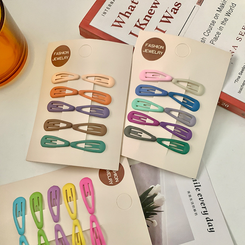 新款3cm磨砂水滴发夹儿童可爱bb夹10个装迷你小号前额刘海夹发饰详情4