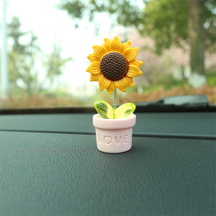 2024 New Sunflower Car oscillating ornaments, fresh sunflower small ornaments for car center console decoration pic 11
