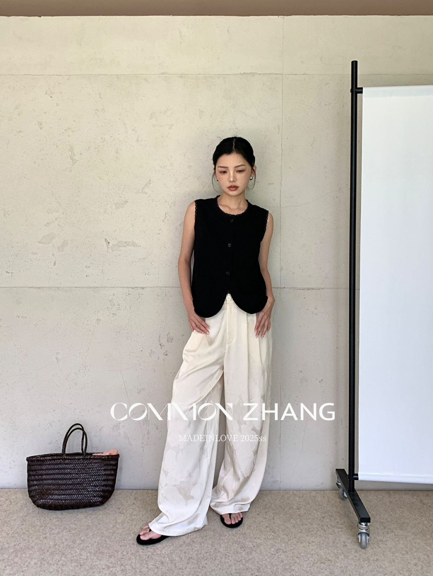 CZ ZHANG夏季韩版通勤时髦质感低腰阔腿垂感拖地百搭休闲裤B21335详情29