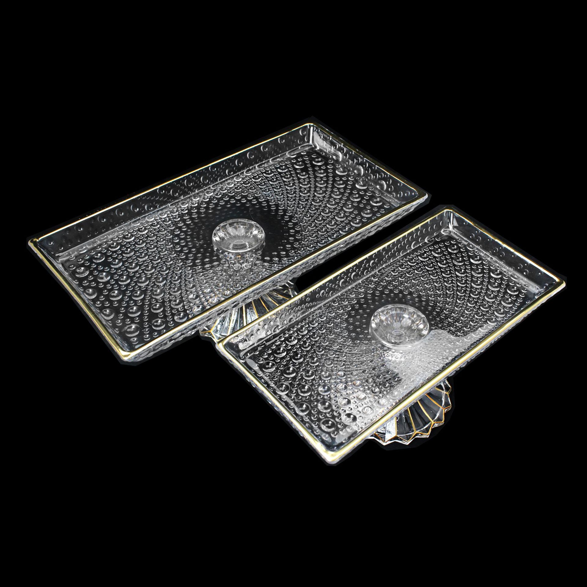 Hot-selling beaded engraved glass fruit plate, fruit pit, coffee table, living room decoration wholesale, fruit pit, vase pic 12