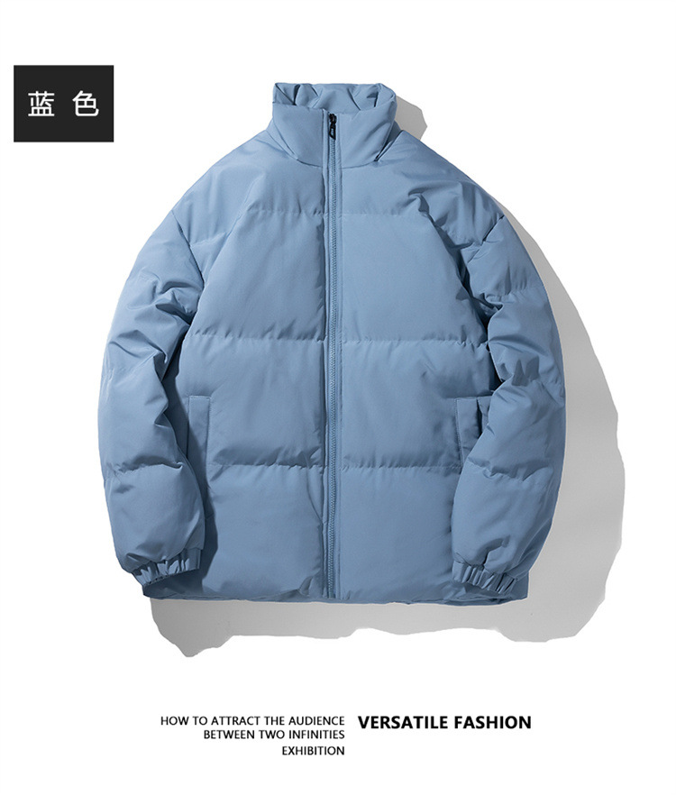 新款羽绒棉服男士外套冬季棉衣加厚潮牌大码立领宽松纯色情侣棉袄详情11