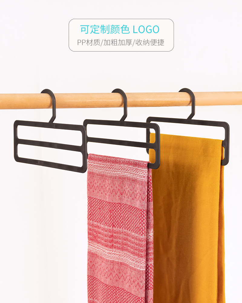 Double-layer scarf rack, towel rack, square plastic black scarf and silk scarf display stand, thickened hook for silk scarves and towels pic 3