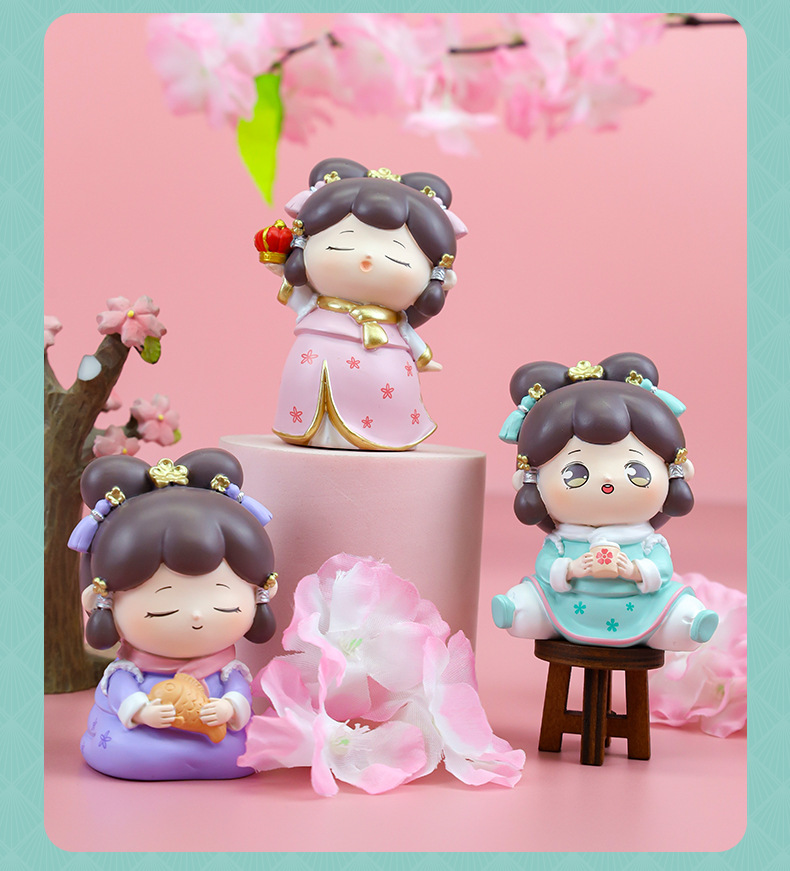 爱睡觉罗萌格格盲盒手办创意古风宫廷公仔树脂小摆件礼物文创详情6