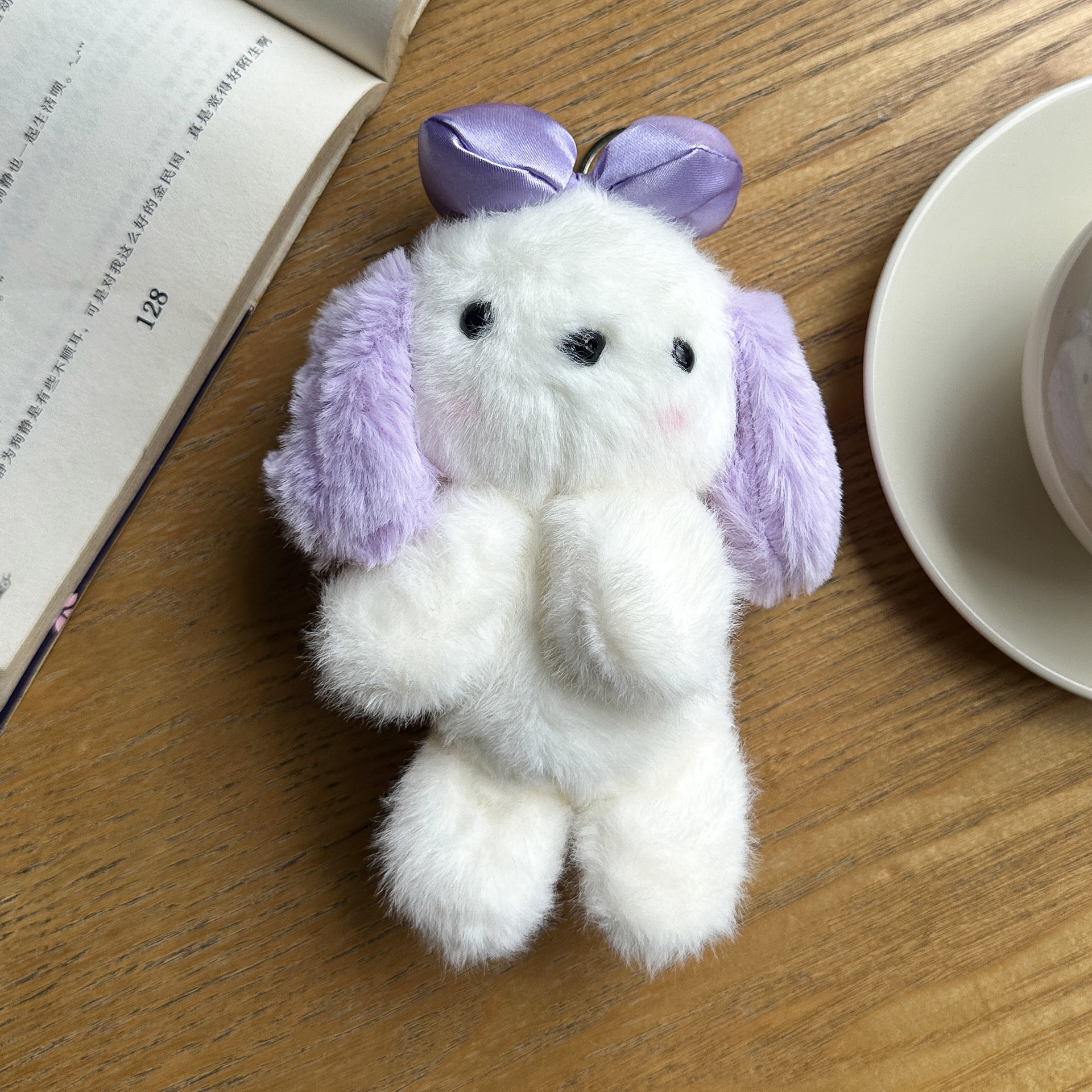 Cute and adorable bow, little dog pendant, plush toy, doll, bag, hanging decoration, keychain, doll pic 3