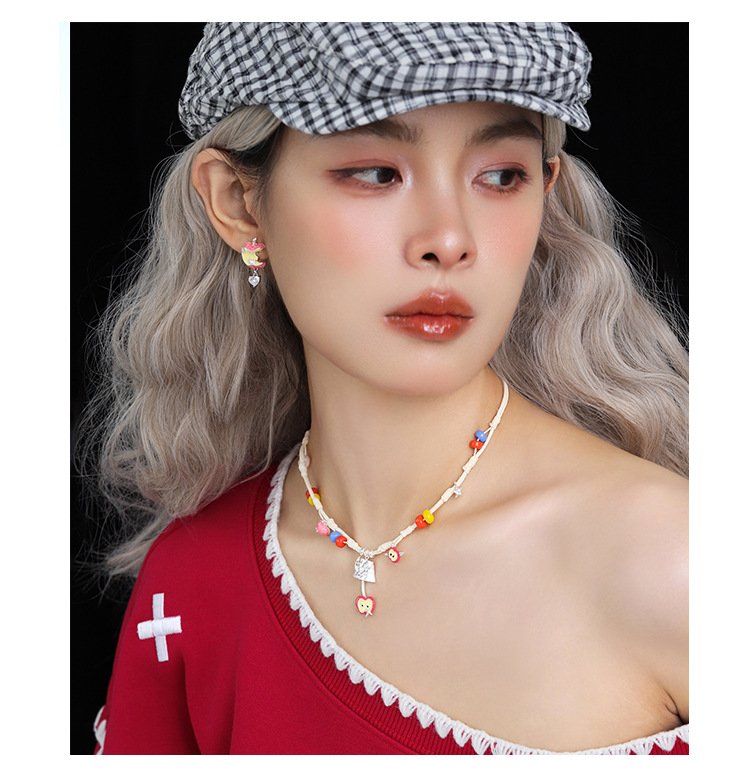 3D打印幸运切片苹果系列原创设计甜美可爱高级感不对称耳环耳饰女详情9