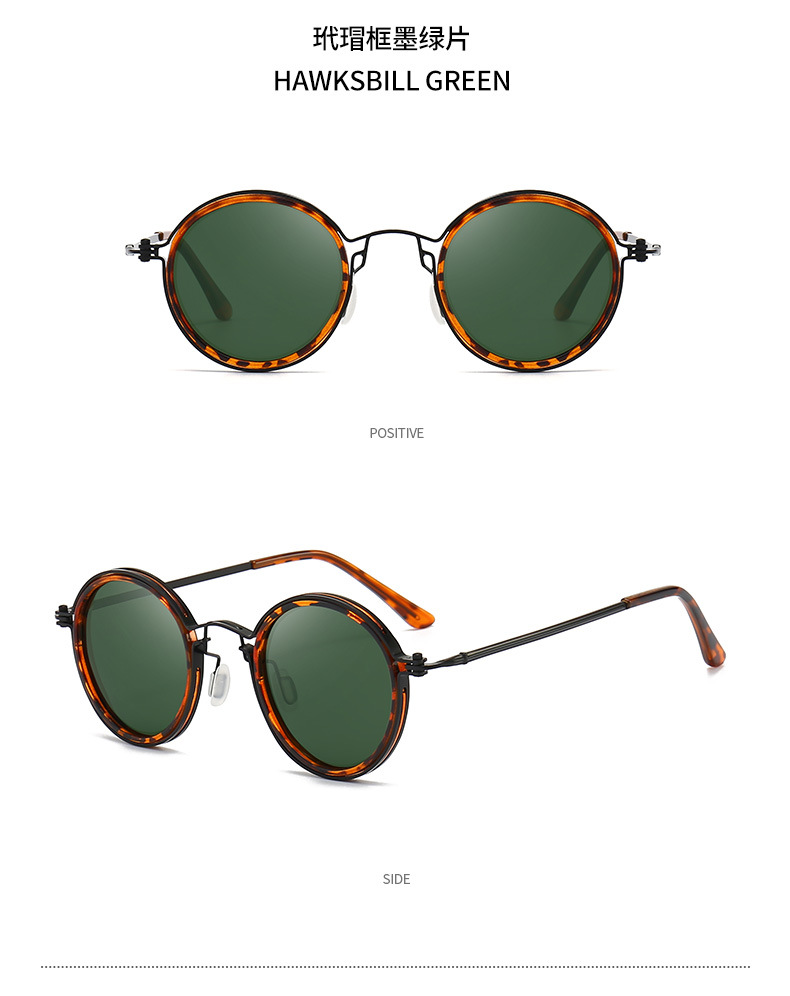 孙红雷同款复古圆框金属墨镜男2023新款跨境外贸批发亚马逊太阳镜时尚潮流防紫外线偏光镜男士墨镜详情15