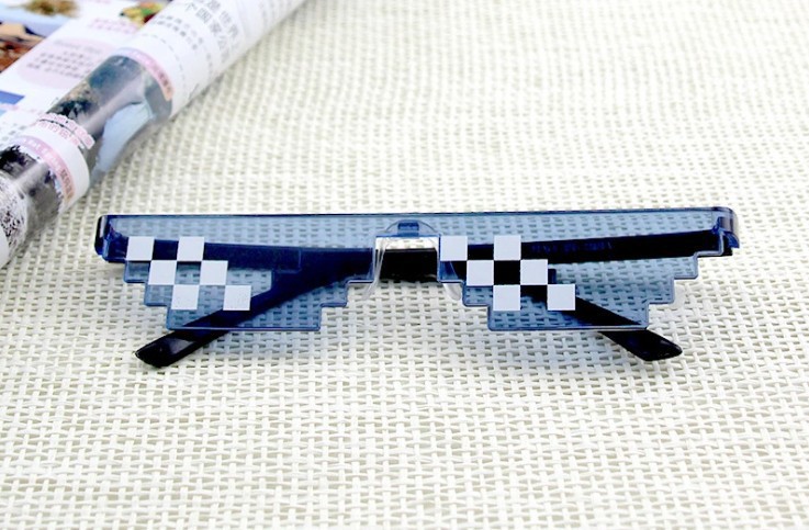 Mosaic square glasses, a must-have for showing off in the 2D world, sunglasses, blurred rectangular pixel glasses, Douyin, Kuaishou pic 17