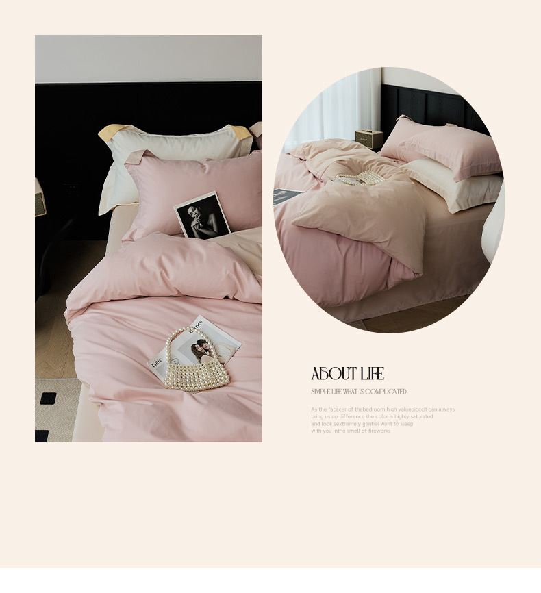 Simple 100s Xinjiang long-staple cotton brushed four-piece set for autumn and winter, all-cotton super soft thickened warm bedding pic 10
