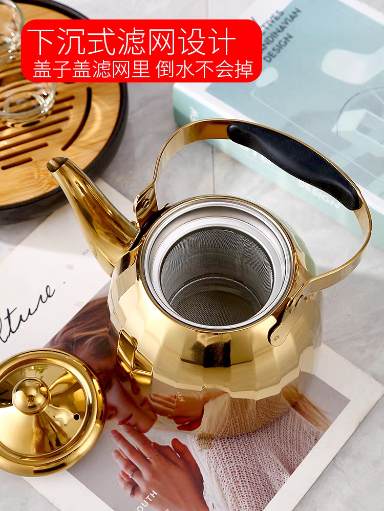 饭店用加厚不锈钢茶壶泡茶壶提把水壶酒店餐厅用大茶壶户外烧水壶详情9