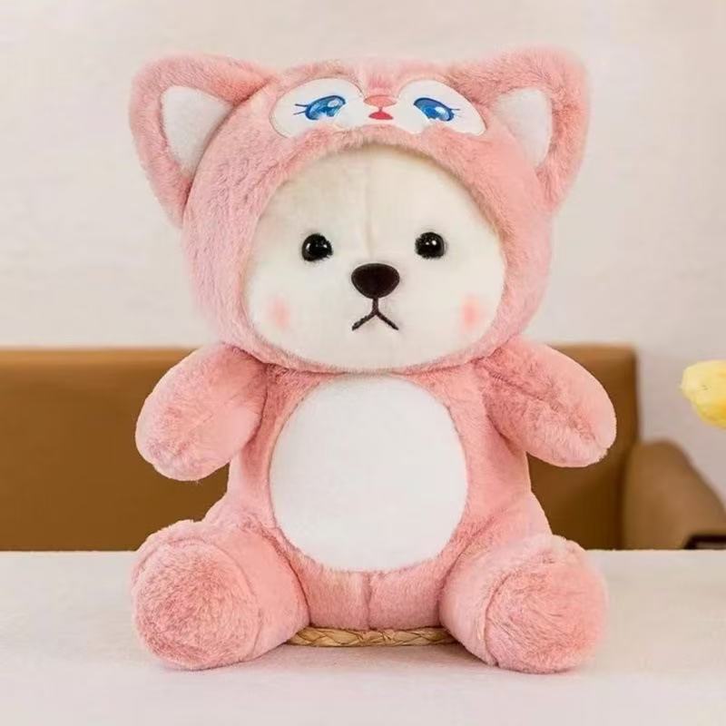 可爱毛绒玩具泰迪熊小猪月亮星星小白兔北极熊狐狸猫咪抱枕奶瓶潮流玩偶批发详情7