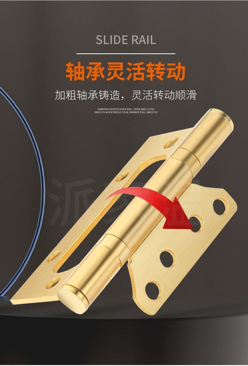 Set of hinge door, no need for slotting, 4-inch parent-child lotus leaf bedroom wooden door, golden three-in-one for bathroom pic 10