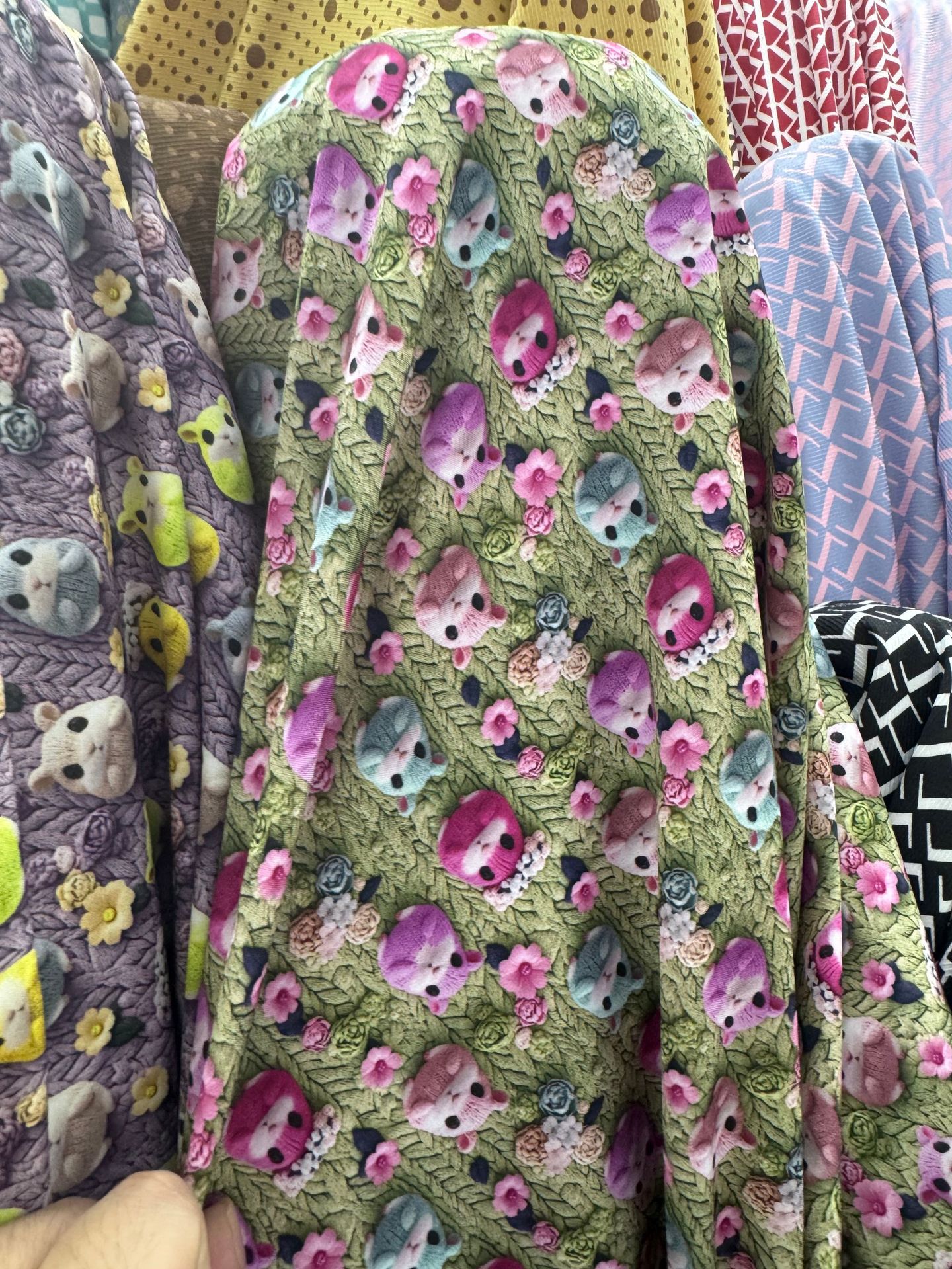 The new four-sided elastic 5D printed fabric cartoon clothing fabric and dress fabric are bestsellers on cross-border Amazon pic 3
