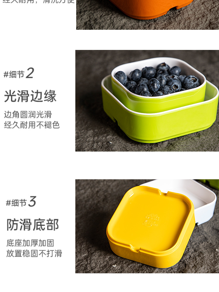 Melamine imitation porcelain square box, hot spring fruit plate, hotel and club snack box, self-service small hot pot, commercial tableware pic 10