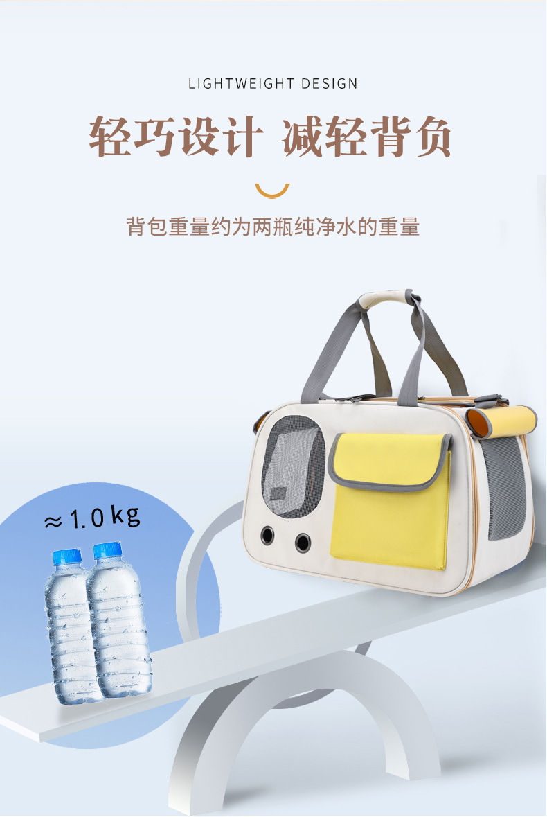 大容量透气单肩斜跨包夏季猫咪外出包便携狗狗猫包宠物包宠物用品详情7