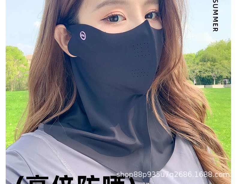 2025新款夏季防尘面罩遮阳防晒罩防紫外线护眼角遮阳连帽防晒面罩详情2