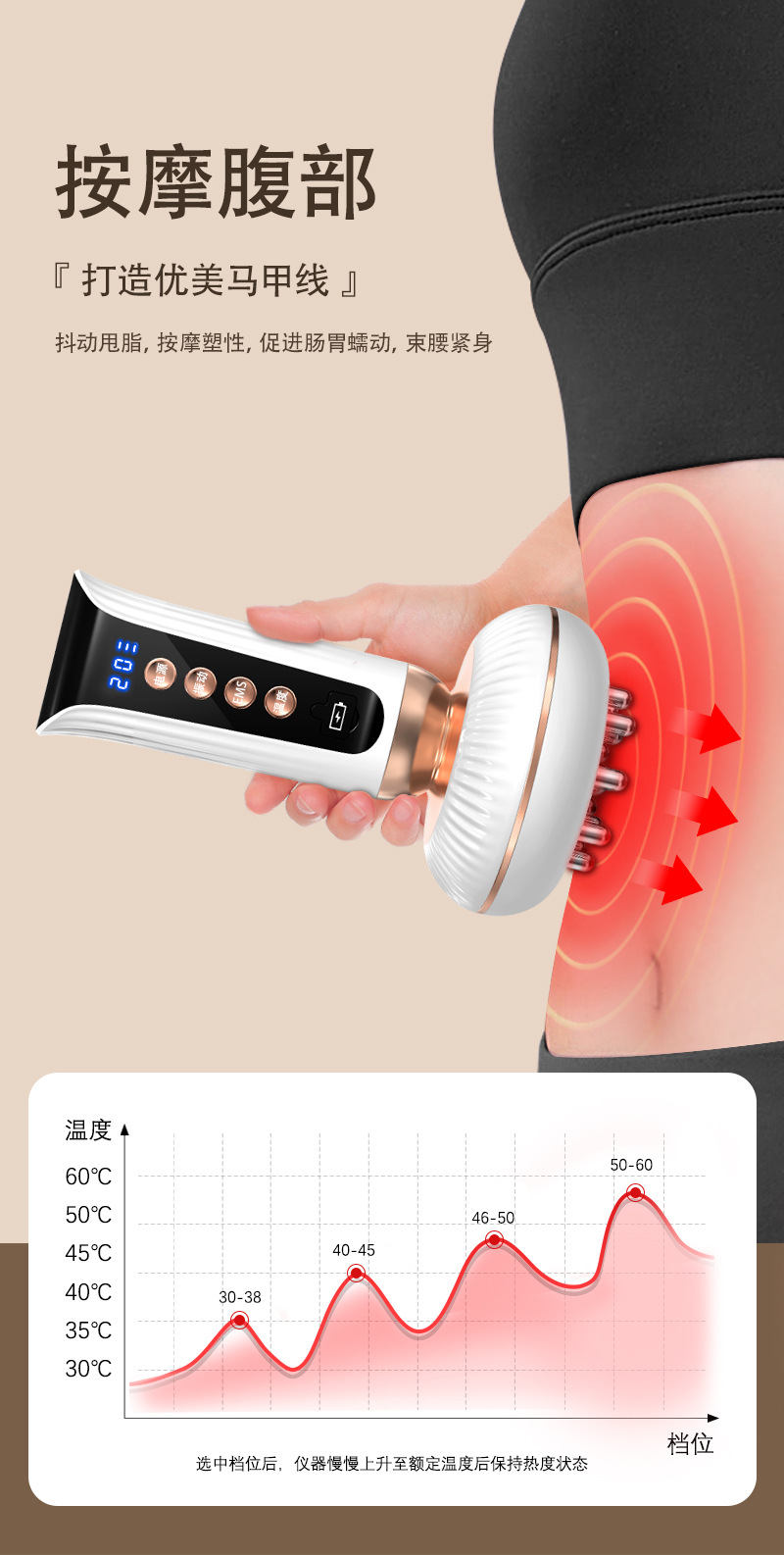 shanilak cepillo de meridianos eléctrico doméstico amasado de cuerpo completo cepillo de barriga instrumento de presión de piernas instrumento de masaje de destapamiento calentador de masaje gua sha instrumento pic 4