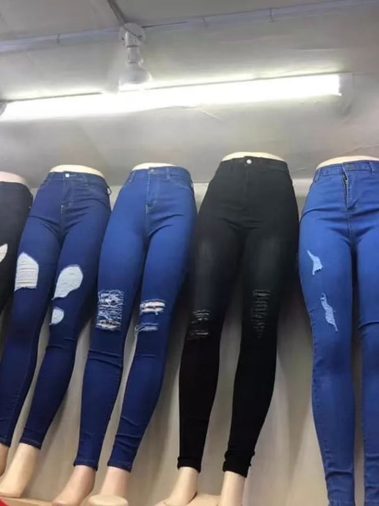 女士牛仔长裤外贸提臀修身弹力小脚裤批发Ladies skinny jeans详情13