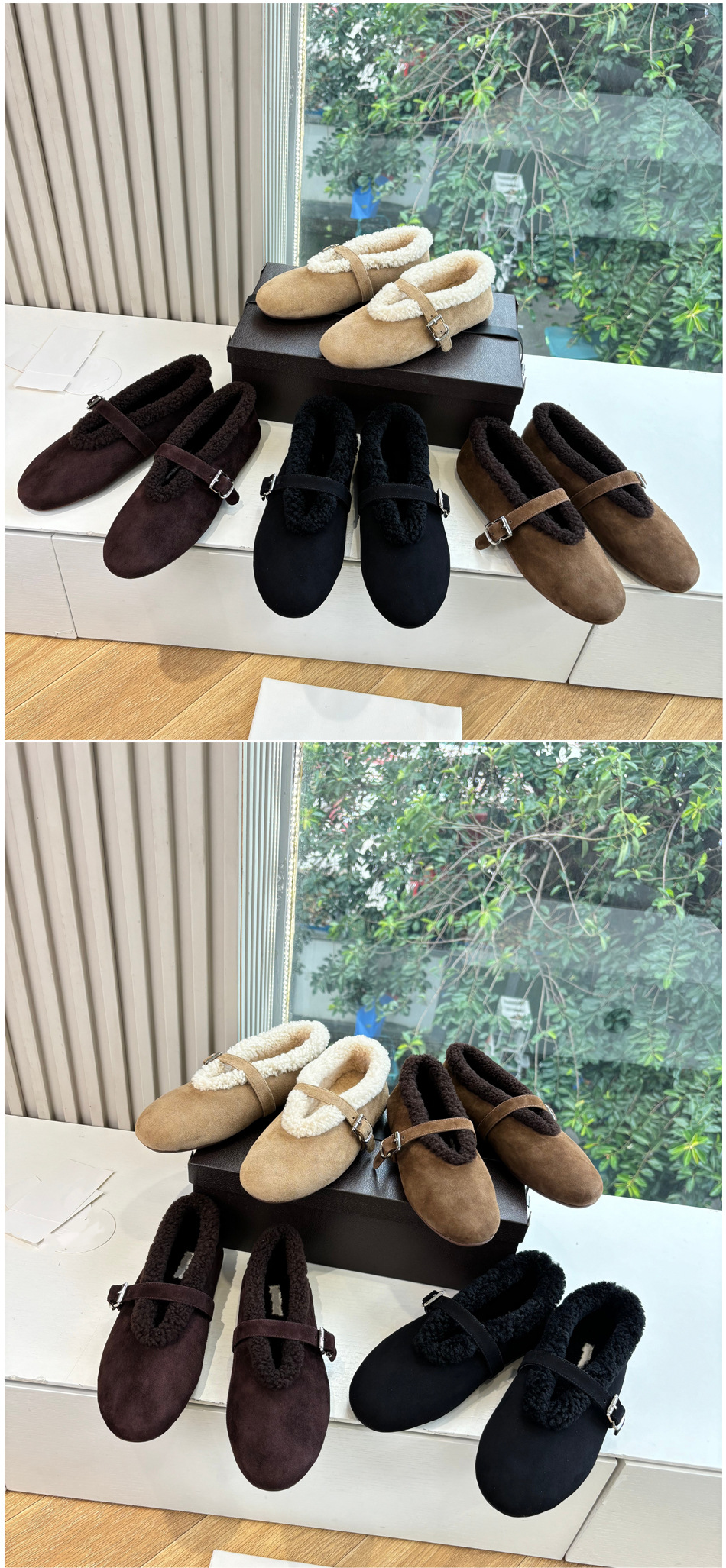 牛皮版～小众秋冬款复古毛毛鞋女加绒保暖包头单鞋外穿防滑棉鞋子详情2