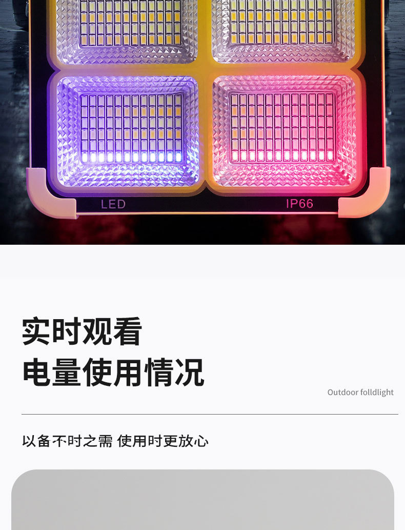 跨境太阳能手提灯充电投光灯户外露营灯便携家用移动应急照明灯详情16