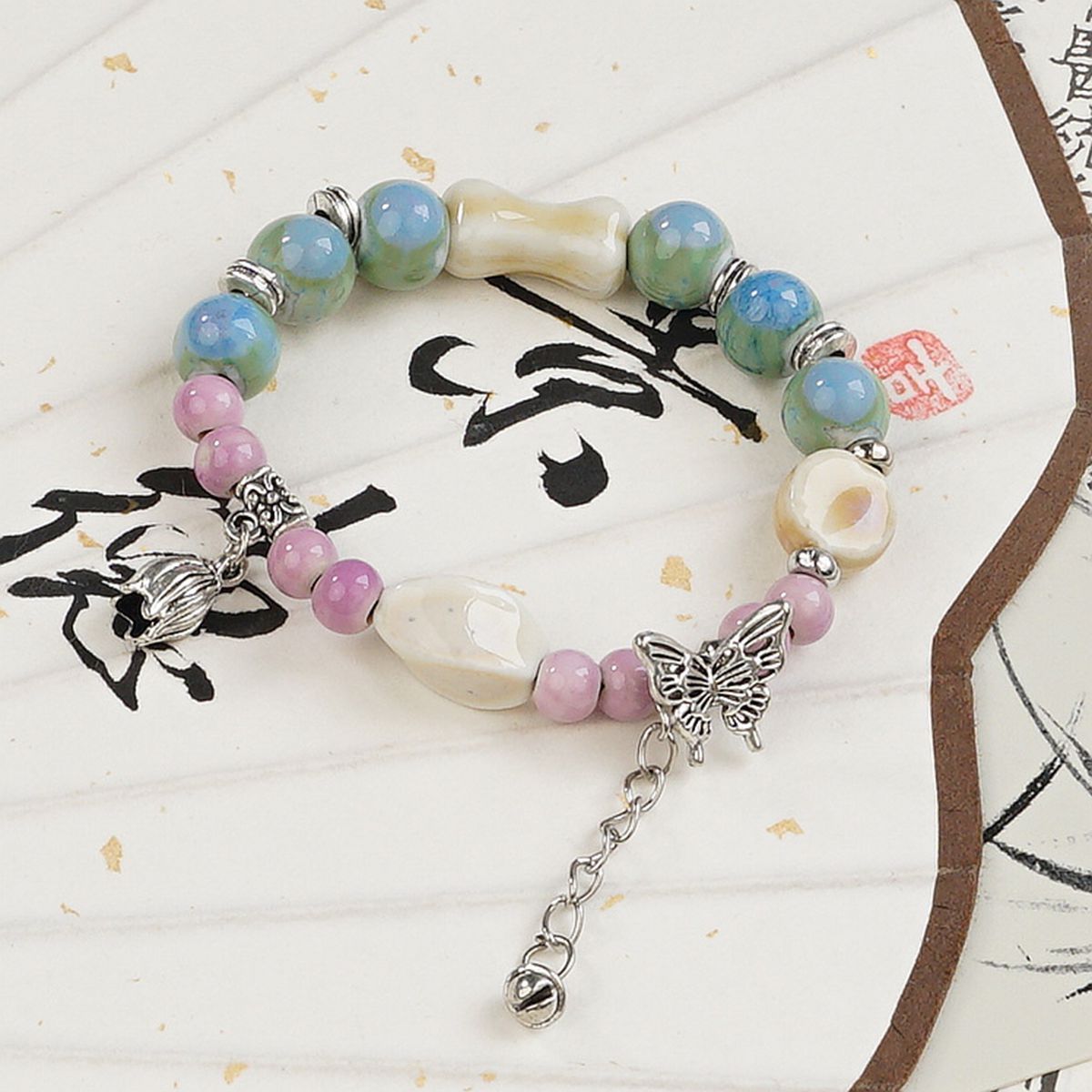 Wholesale Jingdezhen ceramic bracelets, ethnic style bracelets, fresh and cute student bracelets, fashionable handmade accessories, as gifts pic 14