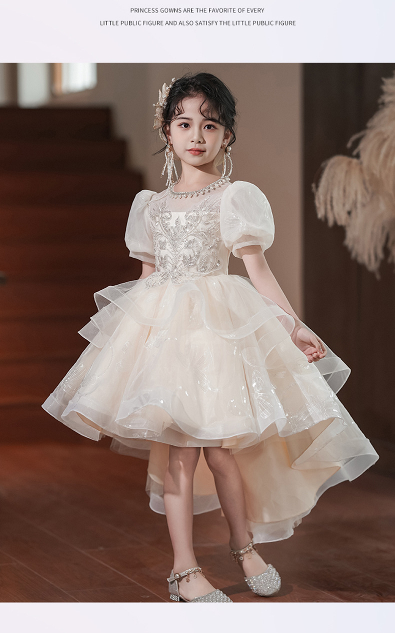 花童婚礼小女孩公主裙燕尾演出服夏2025新款小主持人女童高端礼服详情21