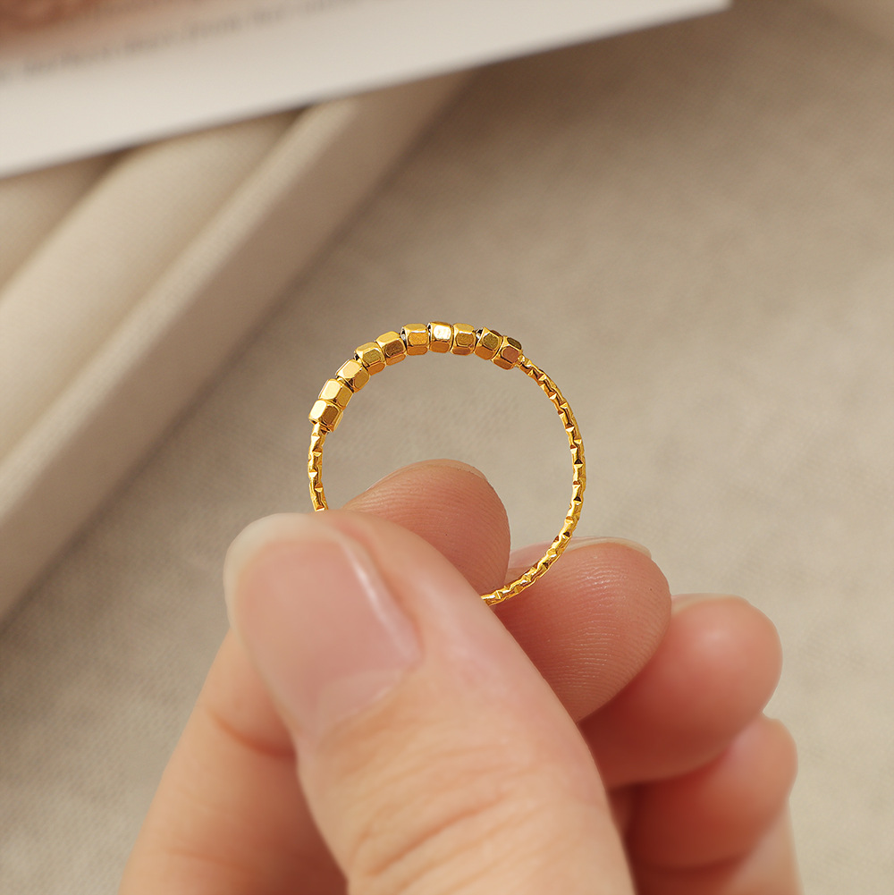 钛钢戒指精致小方块十全十美指环个性百搭气质不掉色食指女小方糖详情2