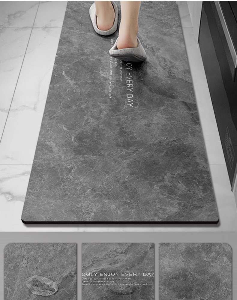 Light luxury diatom mud floor mat, water-absorbing and anti-slip combination floor mat, no-wash and washable kitchen floor mat pic 5