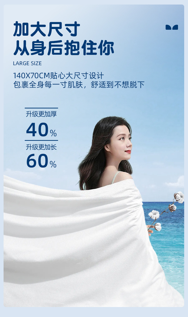 Disposable bath towels made of pure cotton, thickened and enlarged, individual packaging, portable, for hotel guests, travel, business trips, swimming and fitness pic 9
