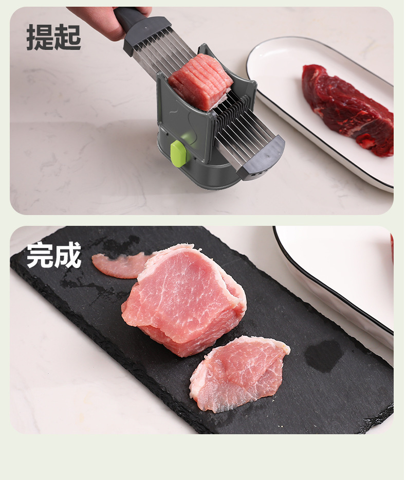 Cross-border fresh meat slicer, stainless steel meat slicer, quick meat slicing magic tool, multi-functional household meat shreds kitchen pic 17
