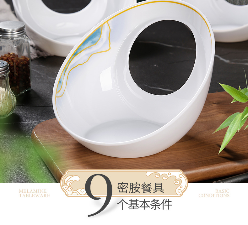 创意密胺日月意境盘批发商用高端酒店火锅凉菜卤菜盘密胺餐具塑料详情2