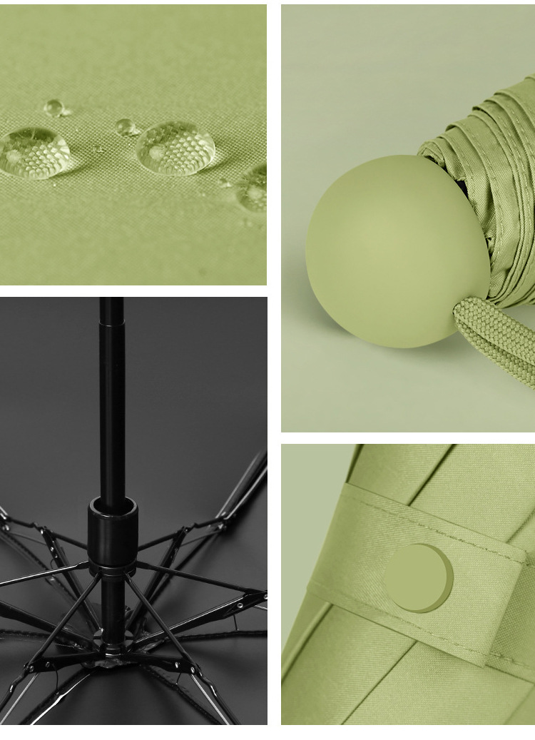 莫兰迪色胶囊伞ins雨伞便携太阳伞防晒女晴雨两用折叠遮阳五折伞详情10