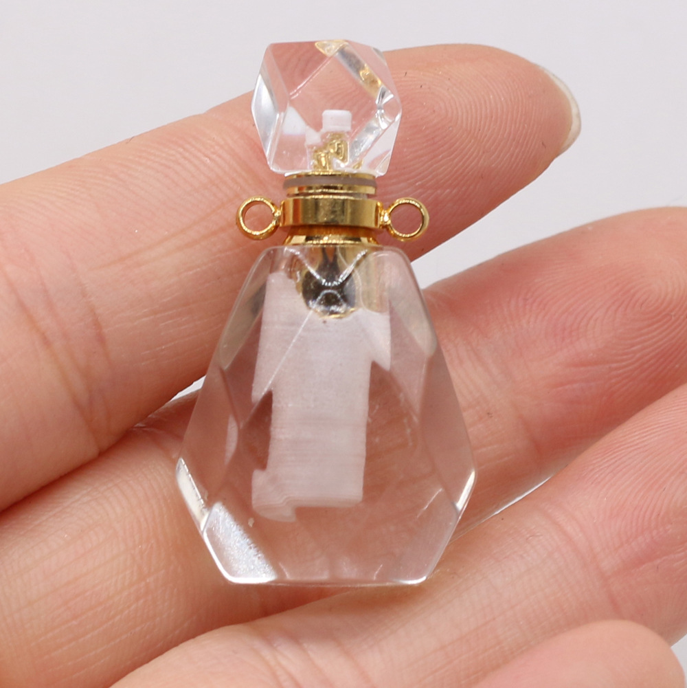 Exquisite natural semi-precious stone perfume bottles, white crystal, various shapes, DIY accessories, fashionable and exquisite wholesale production pic 10
