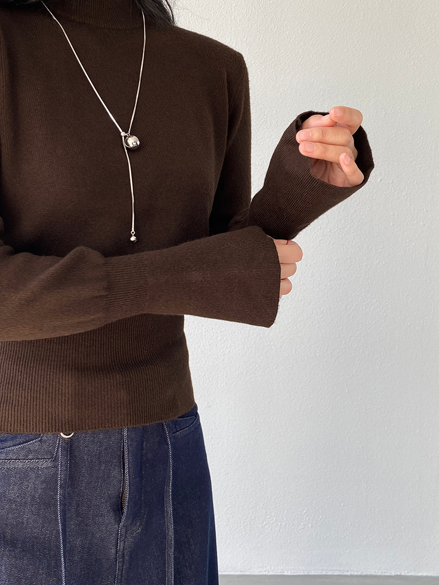 Jiangzuo [Winter Daylight] Korean-style semi-high neck flared sleeve knitted sweater for women to slim their waisted waist in winter 3012 pic 12