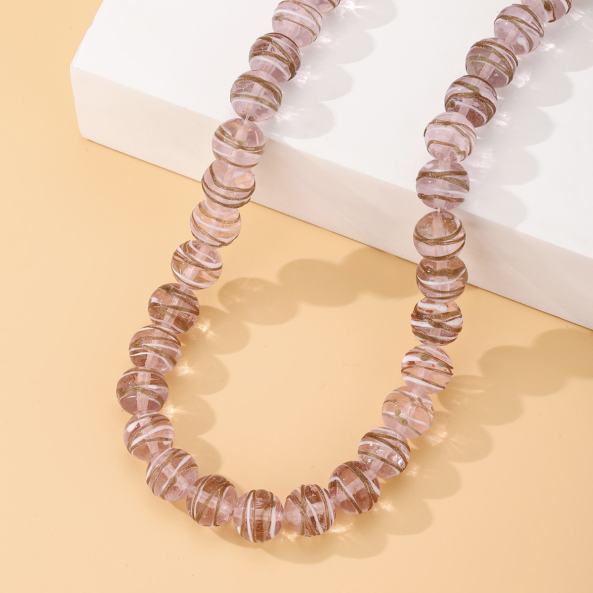 Wholesale of handcrafted DIY beaded jewelry accessories, flat beads, wheel beads, gold wire double-color dispersion beads, necklaces, bracelets and glass pic 3